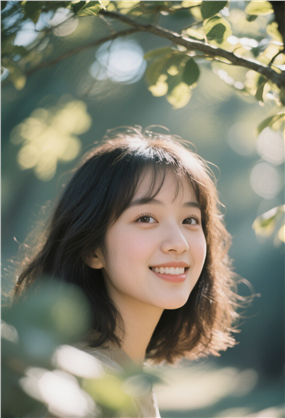 森氧风清新女孩写真摄影图片